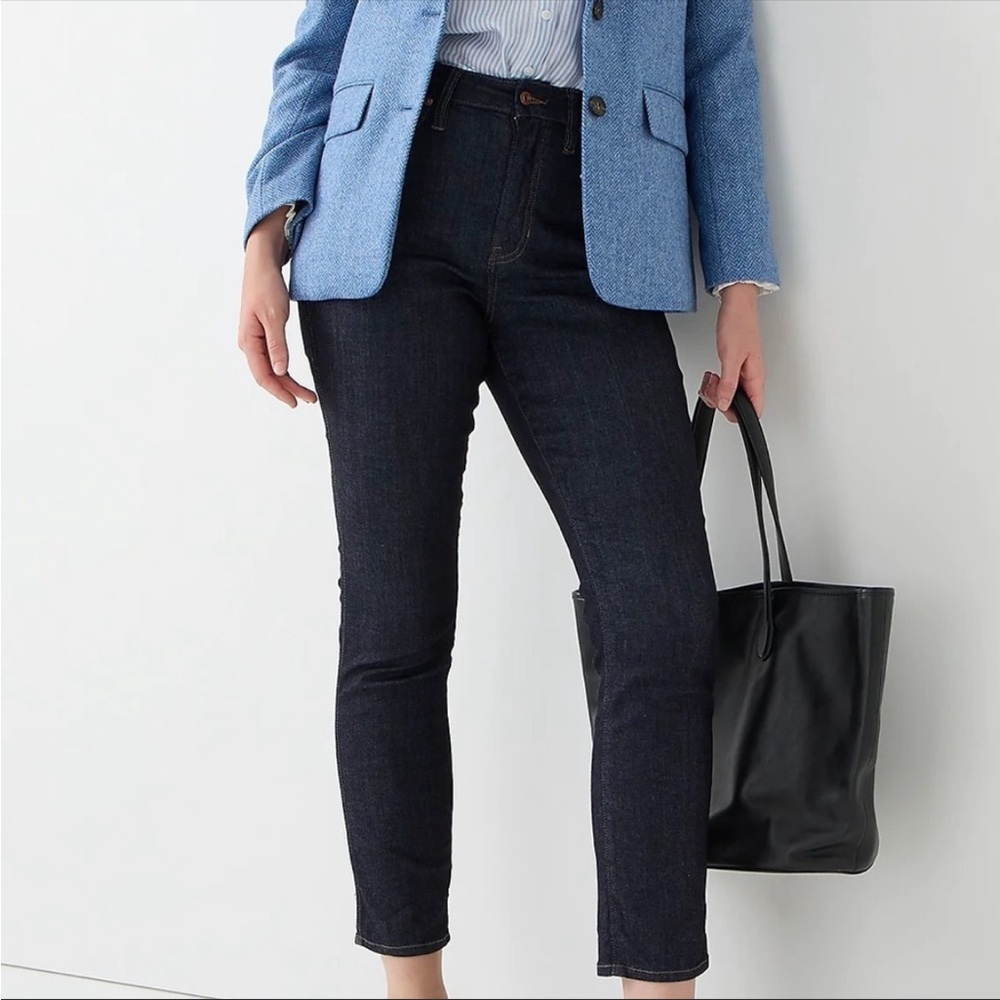 J. Crew Dark Indigo High-Rise Skinny Jeans